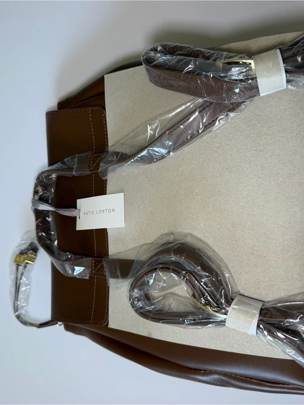 Katie Loxton Brown Vegan Leather Crossbody Bag